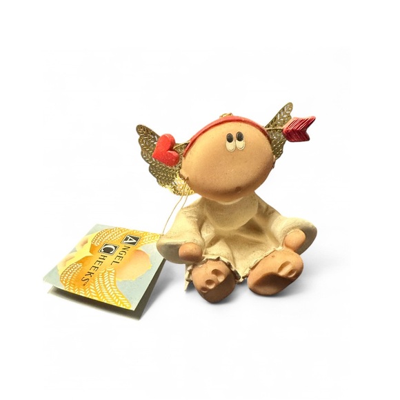 Vintage 2001 Angel Cheeks Cupid figurine, 2" tall, cream and red collectibles - Picture 1 of 7